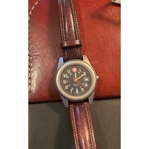 Women's 30mm Brushed Metal Tone Wenger SAK Design Swiss Watch